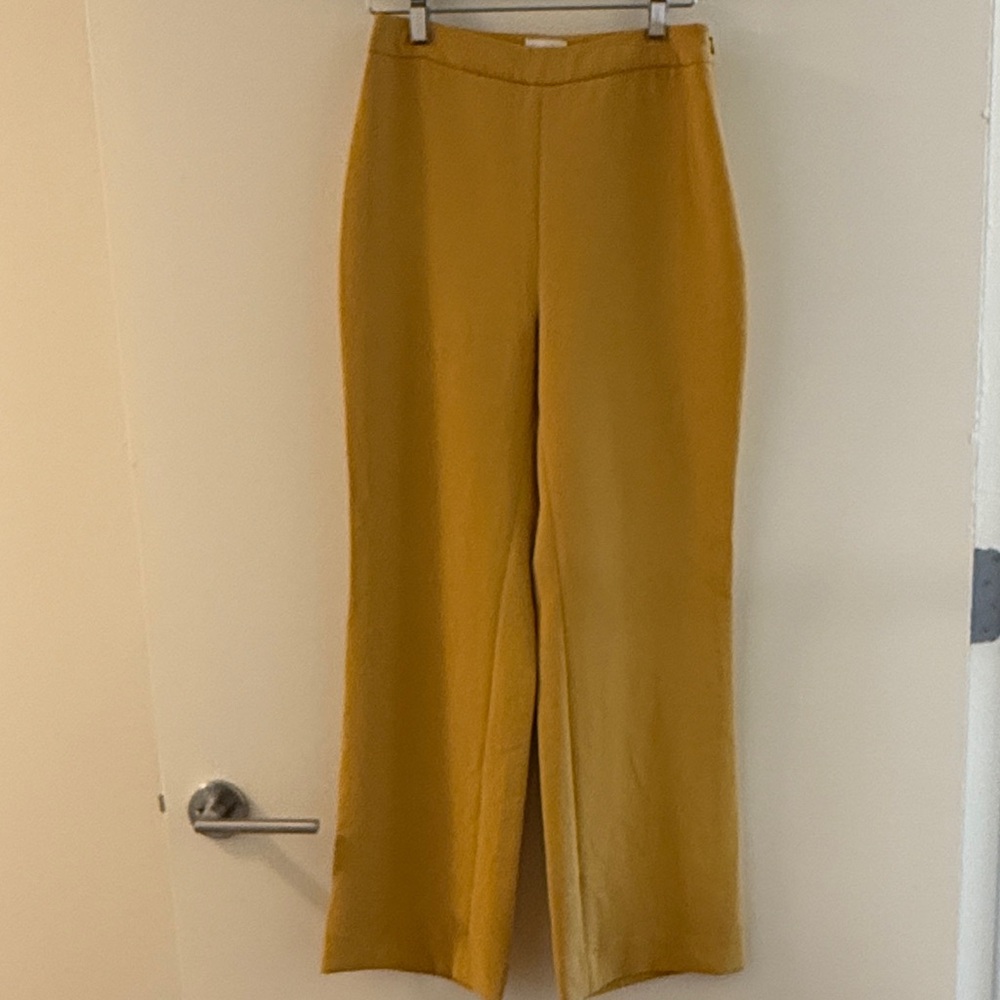 Aritzia Wired Elegant Mustard Yellow Kick Flare Women's Pants